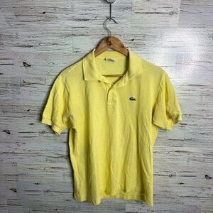 Lacoste Mens Classic Pique Slim Fit Short Sleeve Polo Shirt size 4 medium yellow